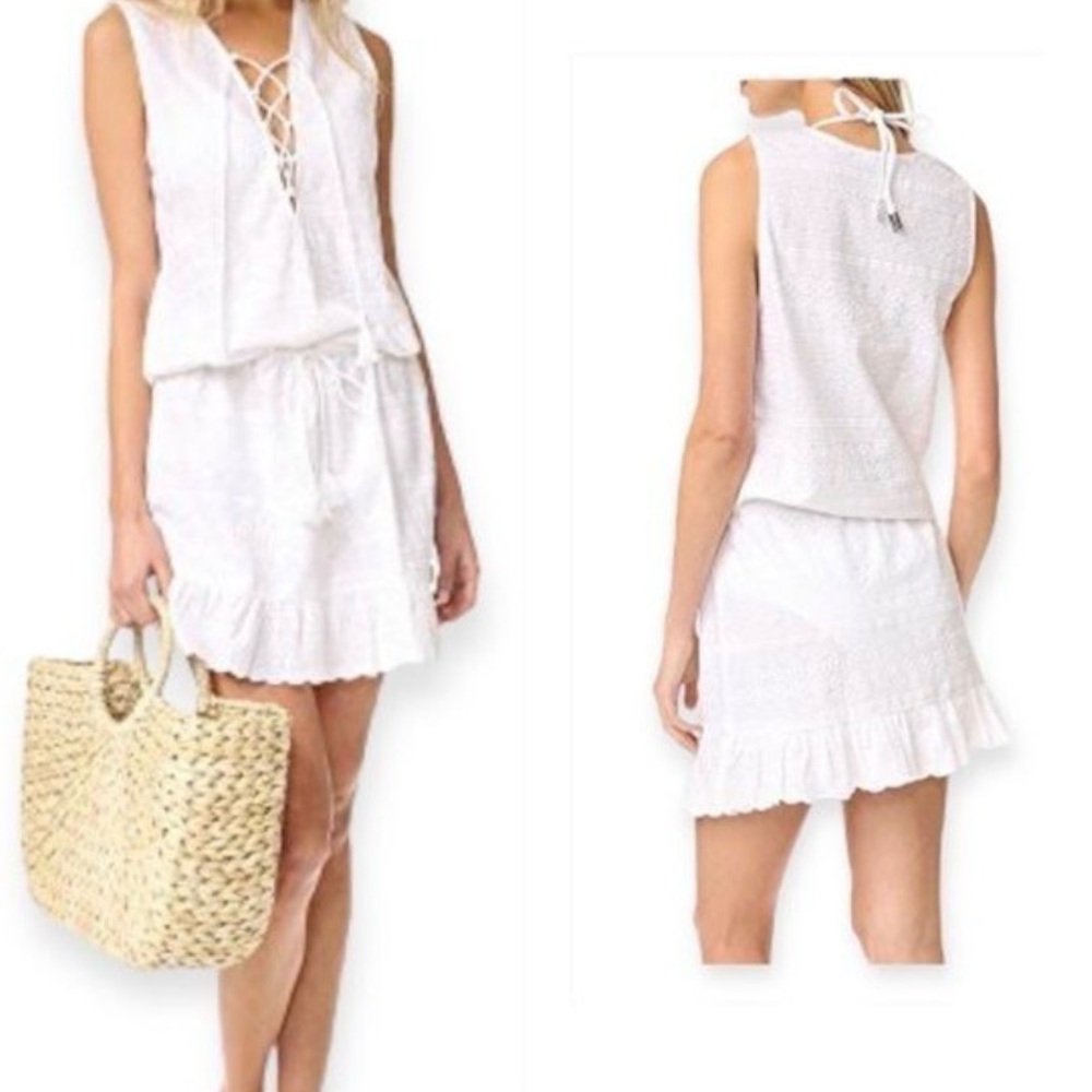 Melissa Odabash Layla white Lace Beach Dress with Tassel Tie M - Picture 2 of 6